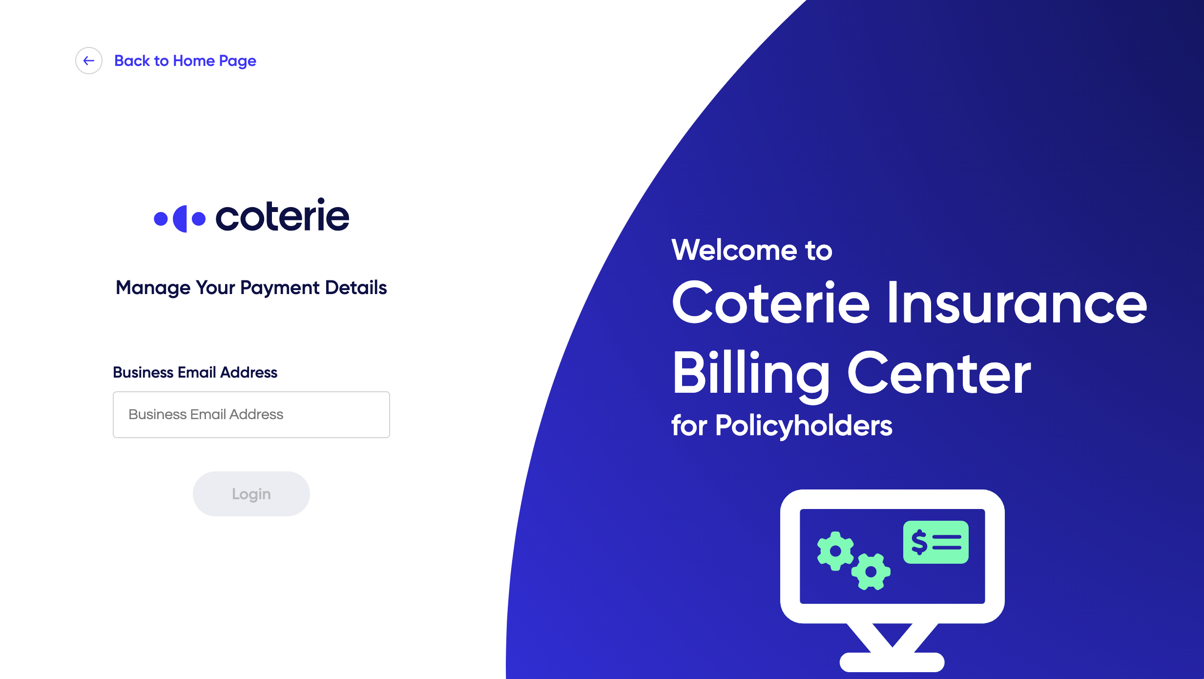 Coterie Insurance Billing Center for Policyholders