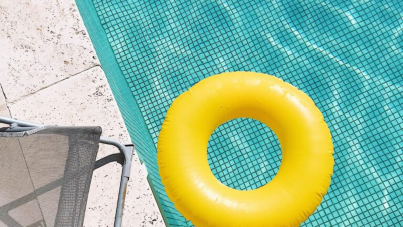 Pool float in a pool